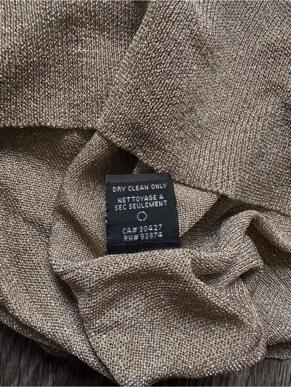 Women's Shimmery Taupe Tie-Back Short Sleeve Top - Picture 5 of 5